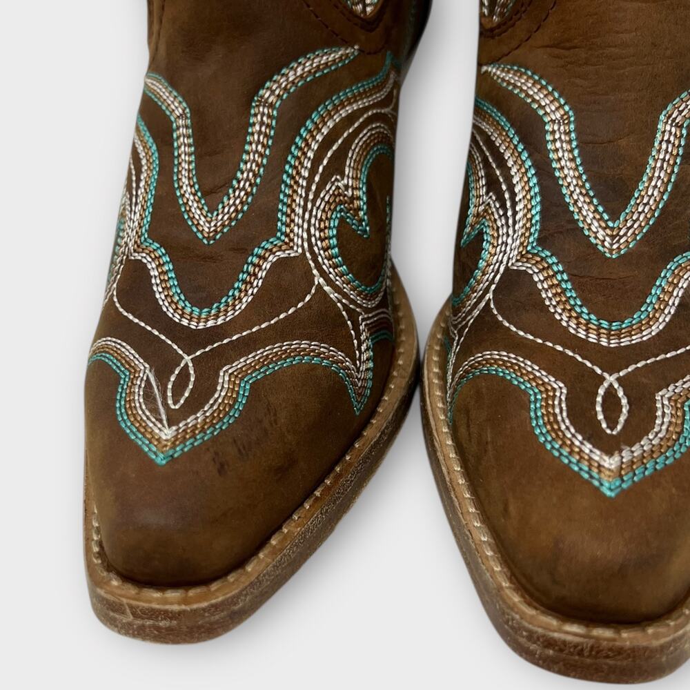 Buck & Brana Regina Napa Camel Embroidered Leather Western Ankle Boot Size 6 NEW - Picture 9 of 13